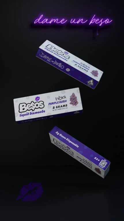 Purple Kush Besos Cart - 2G Indica Besos Disposable Vape
